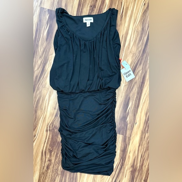 New Nordstrom Open Edit Black Mini Dress LBD - Picture 5 of 8